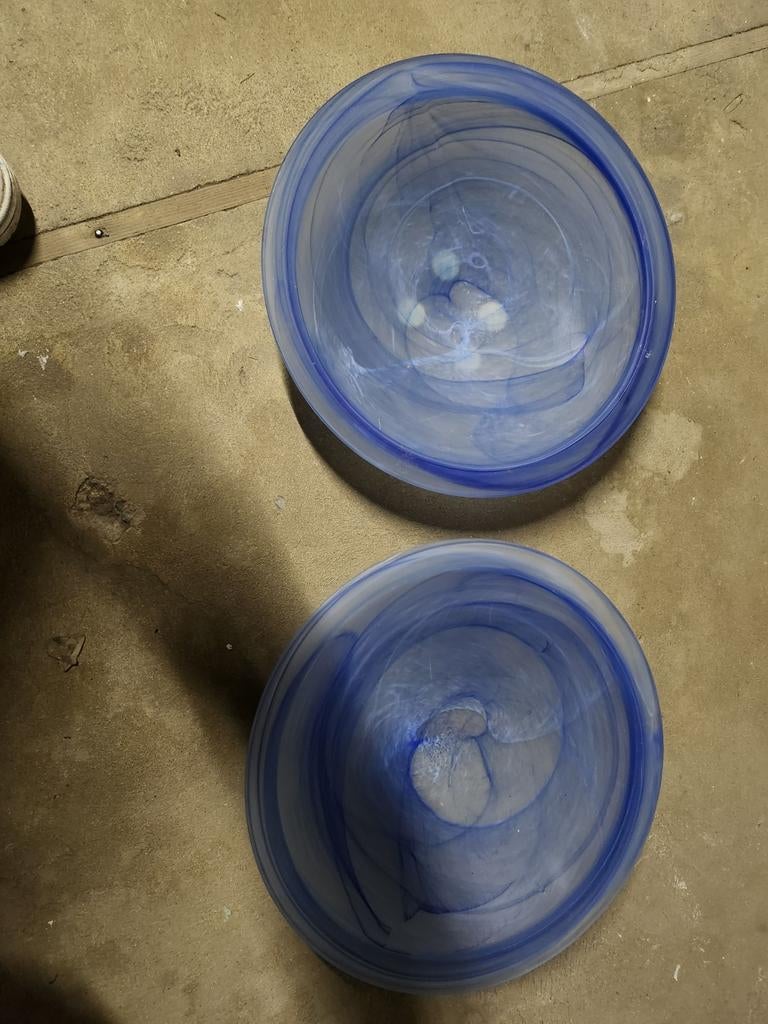 2 Grandes assiettes bleues