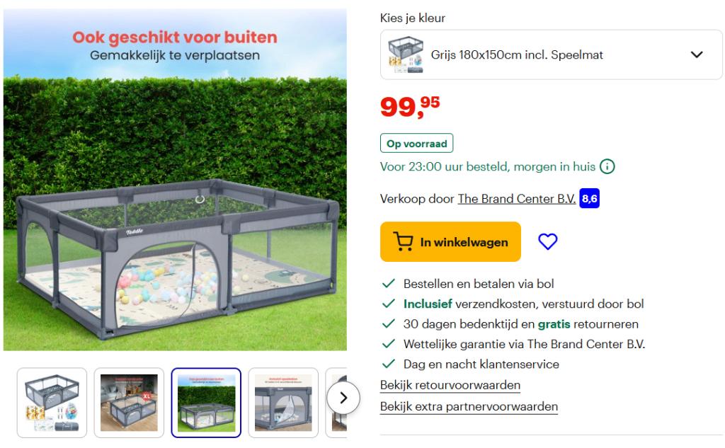 Teddle Grondbox, Enfants & Bébés, Parcs, Comme neuf, Enlèvement ou Envoi