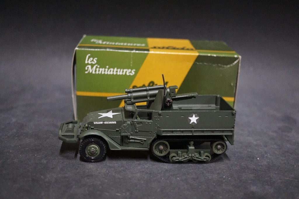 Solido, M3 Half track met 75 mm kanon - 1/50 - TOP, Ophalen of Verzenden, Zo goed als nieuw