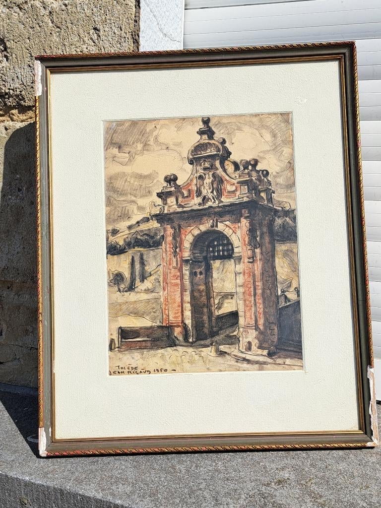 aquarelle signe jean rigaud, Enlèvement ou Envoi