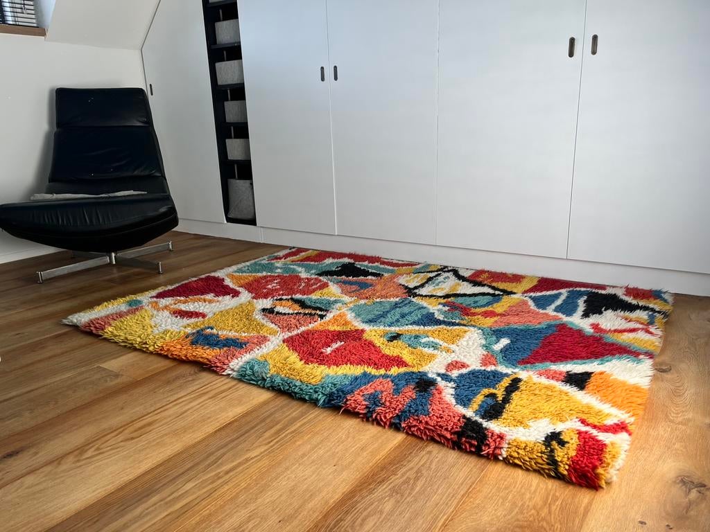 Wollen Berber Marrokaans tapijt/mat., Ophalen, Zo goed als nieuw