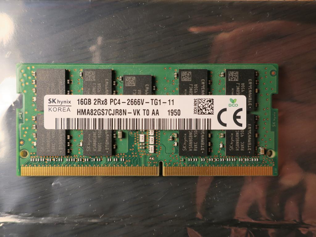 ram ECC PC4 16GB laptop 2666 SK HYNIX, Informatique & Logiciels, Mémoire RAM, Enlèvement ou Envoi, DDR4, Comme neuf, Laptop