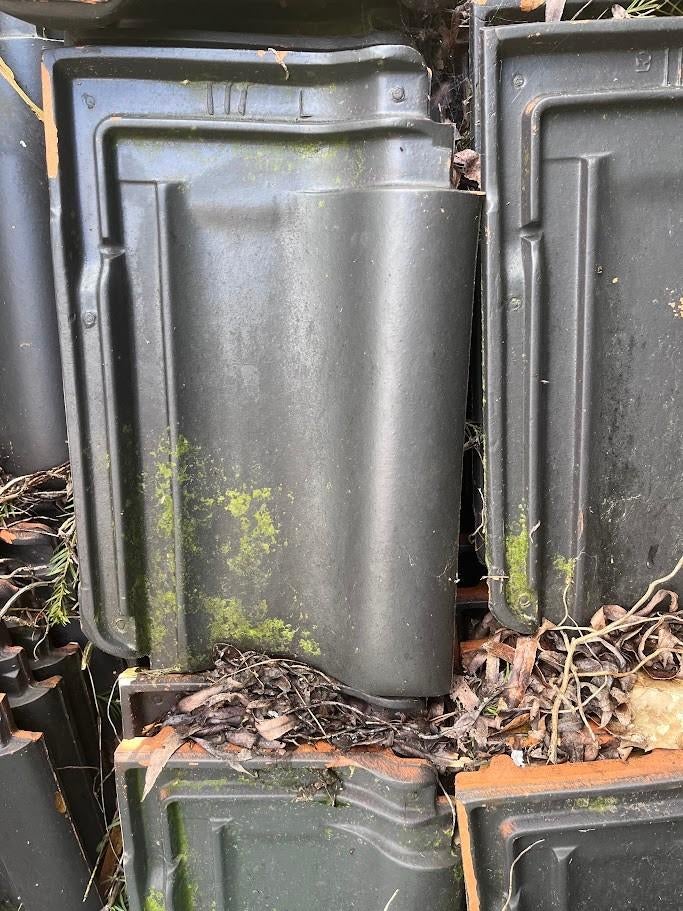 pannen Roben Dakpan, Doe-het-zelf en Bouw, Dakpannen en Dakbedekking, Ophalen, Gebruikt, Zwart, Dakpannen