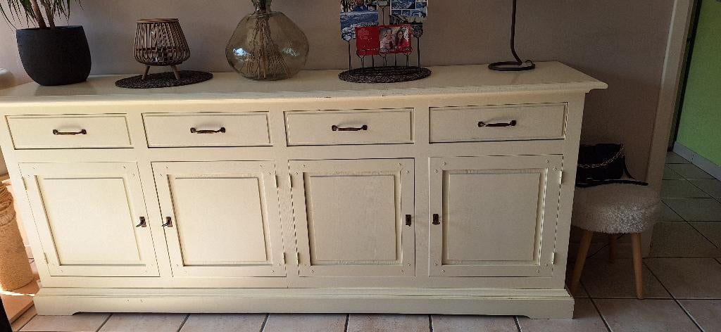 Buffet en bois massif peint, Avec tiroir(s), 25 à 50 cm, 200 cm ou plus, Moins de 100 cm