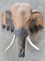 Thaïse olifantenkop in hout, Antiek en Kunst, Ophalen of Verzenden