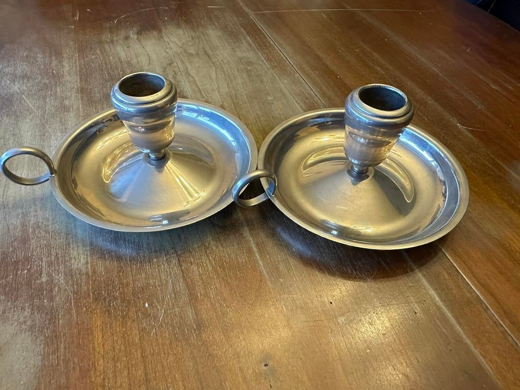 Bougeoirs en argent, Antiek en Kunst, Antiek | Kandelaars, Ophalen, Zilver