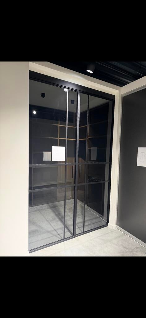 Glazen steellook schuifdeur, Doe-het-zelf en Bouw, Deuren en Vliegenramen, Ophalen, Schuifdeur, Zo goed als nieuw