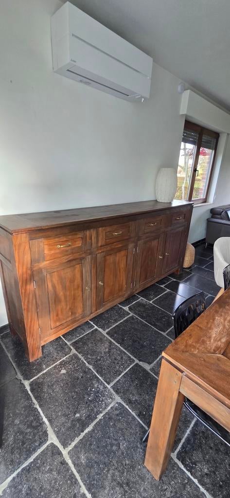 Buffet en bois massif Péroba, Maison & Meubles, 25 à 50 cm, 200 cm ou plus, Avec tablette(s), Enlèvement