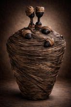 Kunstwerk kunstobject kunst tribale kunst, Antiek en Kunst, Handgemaakt, Overige materialen, Beeld, Goud