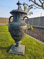 BRONZEN GROTE TUINVAAS MET DEKSEL 1,30 M HOOG TOPBRONS !!!, Ophalen of Verzenden, Zo goed als nieuw