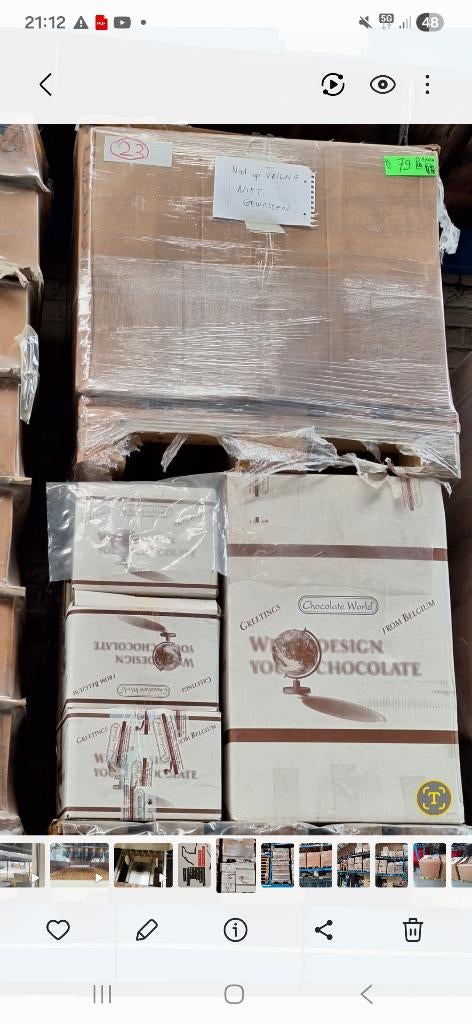 Chocolade vormen, Ophalen, Overige typen