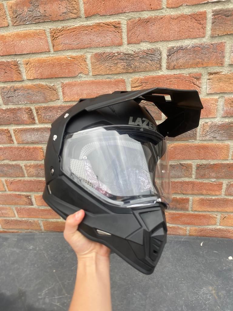 Lazer crosshelm met vizier maat M, Motoren, Lazer, M, Heren, Ophalen of Verzenden