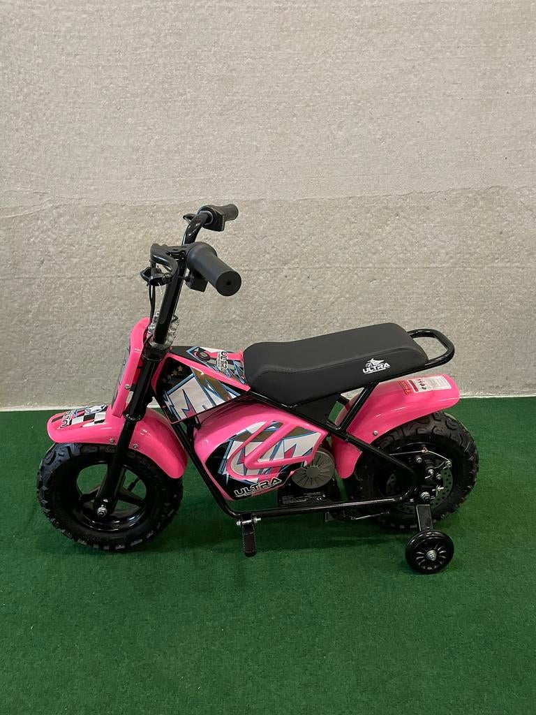 Nieuwe Ultra elektrische roze kinder motor met zijwieltjes, Ophalen, Nieuw