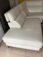 Lederen witte Natuzzizetel,zo goed als nieuw!, Ophalen, Driepersoons, Leer, Zo goed als nieuw