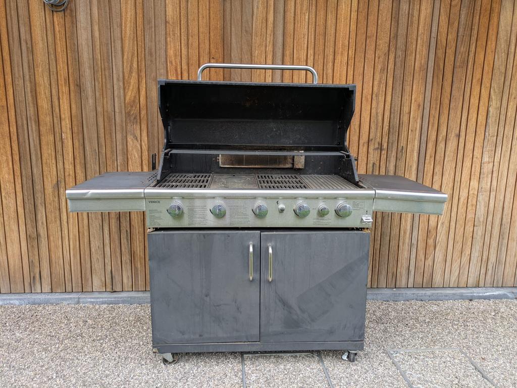 Gasbbq met spit, Jardin & Terrasse, Barbecues à gaz, Enlèvement, Utilisé