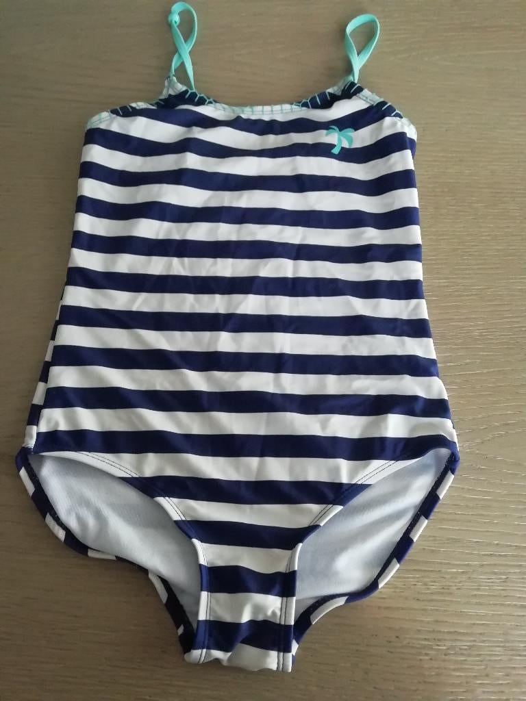 blauw - wit gestreept badpak maat 146 - 152, Enfants & Bébés, Maillots de bain pour enfants, Enlèvement ou Envoi, Comme neuf, Fille