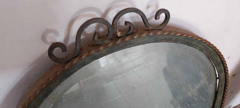 Magnifique miroir fer forgé, Antiquités & Art, Antiquités | Miroirs, Enlèvement
