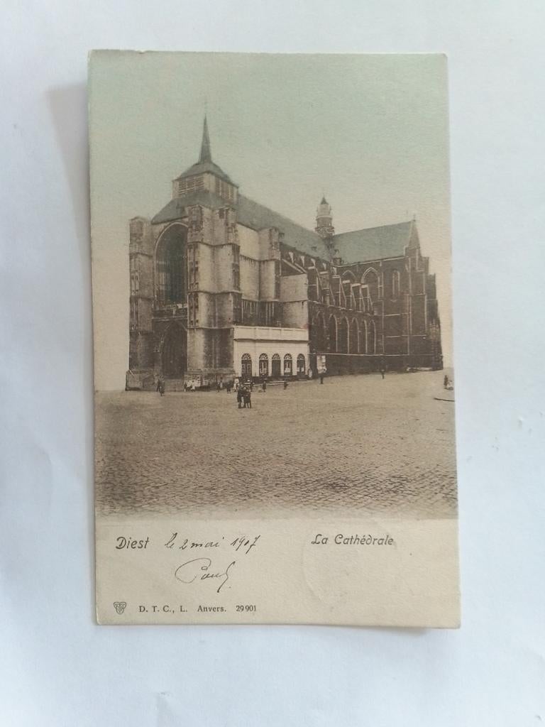 DIEST LA CATHEDRALE, Collections, Cartes postales | Belgique, Envoi, Avant 1920, Affranchie, Brabant Flamand