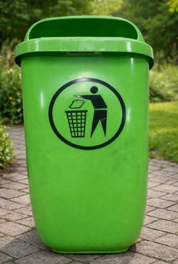 Groene kunststof afvalbak 50 liter, Huis en Inrichting, Woonaccessoires | Prullenbakken, Gebruikt, Kunststof, 50 tot 75 cm, 40 liter of meer