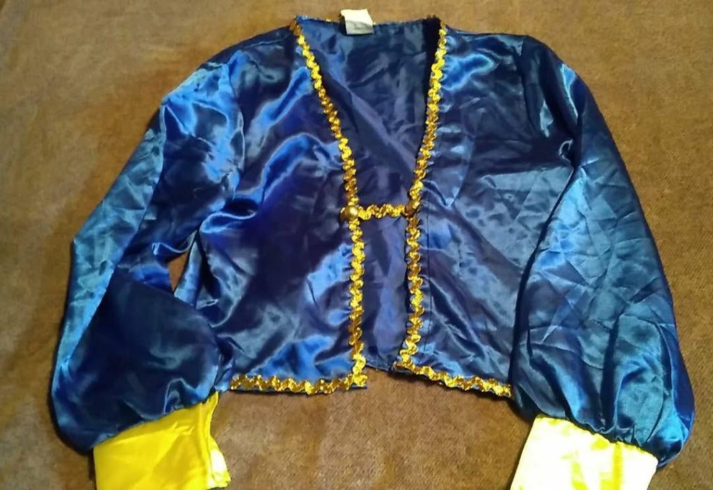 carnaval verkleed hemd blauw geel dames, Ophalen of Verzenden, Maat 38/40 (M)