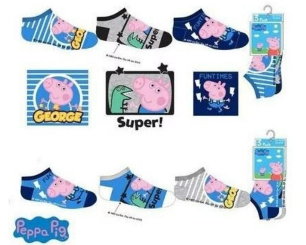 Peppa Pig Sneakersokken George - 3 paar - Maat 31/34, Kinderen en Baby's, Kinderkleding | Schoenen en Sokken, Nieuw, Ophalen of Verzenden