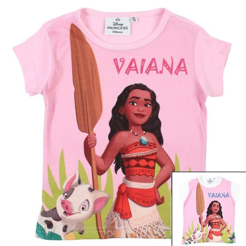 Vaiana T-shirt Roze of Wit - Mt 92-98-104-110-116 - Katoen, Kinderen en Baby's, Kinderkleding | Maat 104, Nieuw, Meisje, Shirt of Longsleeve