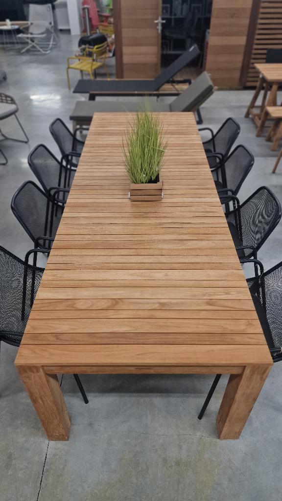 Jardinico Tecca tafel 280 cm – showroomkorting -50%, Tuin en Terras, Tuintafels, Nieuw, Rechthoekig, Teakhout, Ophalen