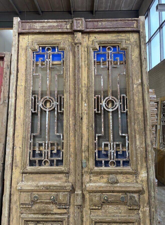 UNIEK! ANTIEKE DEUR MET GIETIJZEREN DETAILS, Ophalen