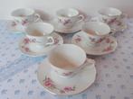 6 Vintage Chinese Thee kopjes met schoteltje, Enlèvement, Utilisé, Porcelaine, Tasse(s) et/ou soucoupe(s)
