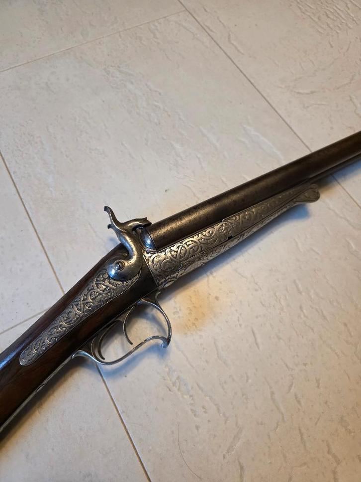 Gegraveerd Frans Penvuurgeweer – Le Baron à Caen – ca. 1860, Verzamelen, Militaria | Algemeen, Landmacht, Overige typen, Ophalen