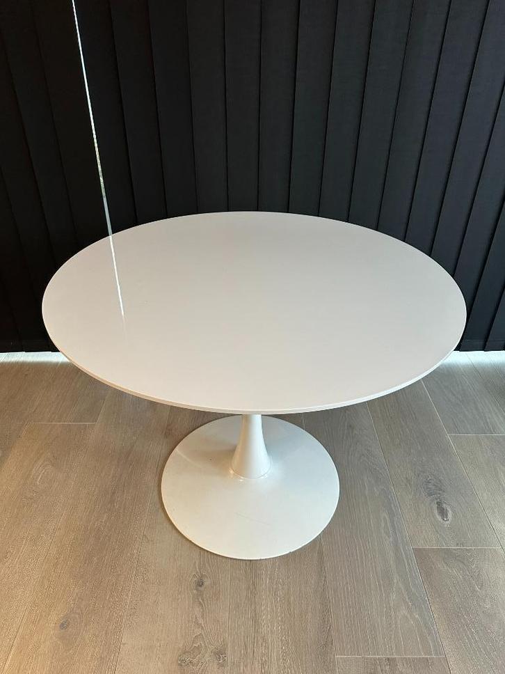 Ronde eettafel - Glanzend wit - TULIPE 100cm, Huis en Inrichting, Tafels | Eettafels, Gebruikt, 100 tot 150 cm, 100 tot 150 cm