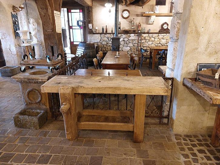 korte oude werkbank, Antiek en Kunst, Curiosa en Brocante, Ophalen