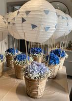 3 décorations table fleur baptême anniversaire montgolfière, Ophalen, Zo goed als nieuw