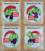 De Hulk reeks van 4 stickers Red Band 1981 Marvel Comics, Verzamelen, Stripfiguren, Ophalen of Verzenden, Superheld, Zo goed als nieuw