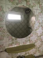 Vintage : Ronde Badkamerspiegel., Huis en Inrichting, Woonaccessoires | Spiegels, Ophalen, Gebruikt, Rond