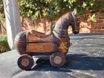 Vintage Rajasthani Paard op wielen, Antiek en Kunst, Ophalen of Verzenden