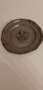 Tinnen schaal, stempel Realpewter, letters JB,doorsnee 23,5, Antiek en Kunst, Ophalen of Verzenden
