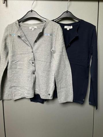 maat 122 set 2 stuks vest (grijs en zwart) beschikbaar voor biedingen