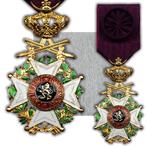 🚨RARE ORDRE LEOPOLD 1ER : OFFICIER AVEC GLAIVES ORIGINAL, Envoi, Autres, Ruban, Médaille ou Ailes