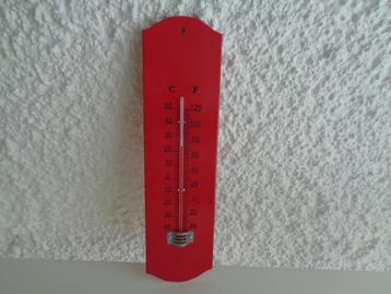 Thermomètre intérieur métal  rouge.