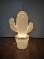 Lampe cactus blanc +/-25cm en céramique., Comme neuf, Enlèvement ou Envoi, Lampe