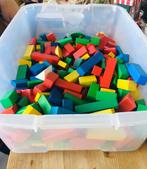 Groot lot met ca. 387 educatieve houten blokken, Kinderen en Baby's, Ophalen, Gebruikt