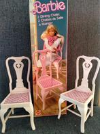 Barbie - Lot de 2 chaises de table à manger vintage, Enlèvement, Utilisé, Barbie