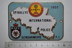PLAQUE EMAILLEE CALANDRE 5è RALLYE INTER. POLICE LIEGE 1960, Ophalen of Verzenden, Gebruikt, Auto's