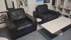 lederen zetels - zwart (2 x), Huis en Inrichting, Fauteuils, Ophalen, Zo goed als nieuw, 75 tot 100 cm, Modern