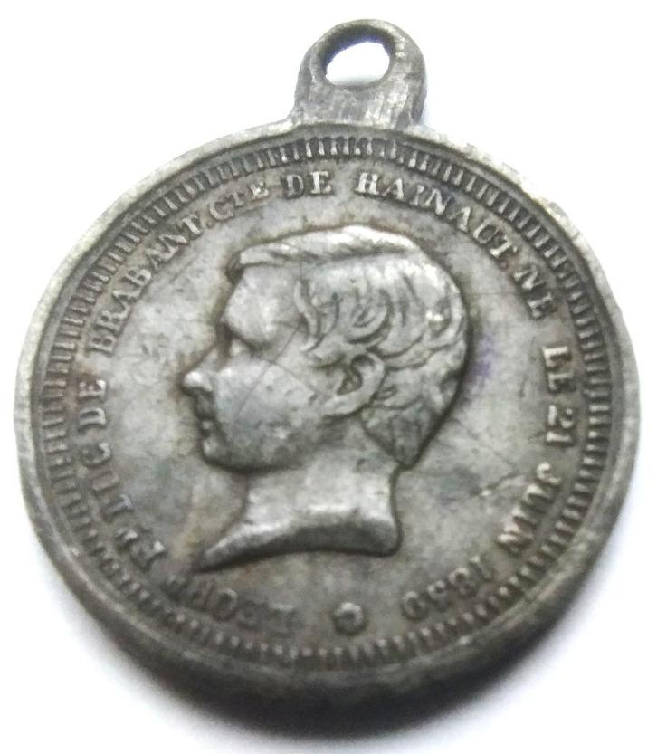 medaille nationale rouw om dood kroonprins leopold 1859-1869, Postzegels en Munten, Penningen en Medailles, Overige materialen