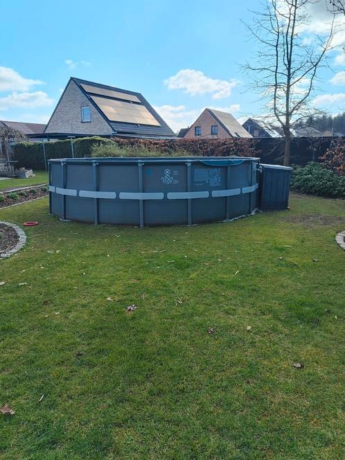Zwembad met zandfilter, zoutwatersysteem en toebehoren., Tuin en Terras, Zwembaden, Zo goed als nieuw, Ophalen
