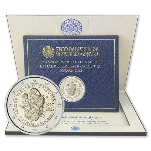 2 euro Vaticaan 2022 - Moeder Teresa (BU), Postzegels en Munten, Munten | Europa | Euromunten, Setje, 2 euro, Vaticaanstad, Ophalen of Verzenden