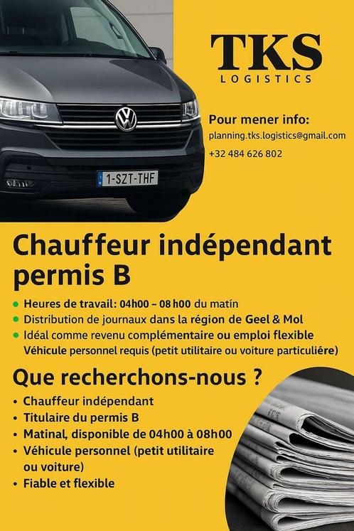 TKS RECRUTE DES CHAUFFEUR ! / TKS WERFT CHAUFFEURS, Vacatures, Vacatures | Chauffeurs, Starter, Overige vormen, Geschikt als bijbaan