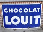 Très grand panneau d'affichage émaillé : CHOCOLAT LOUIT, Enlèvement, Utilisé, Panneau publicitaire